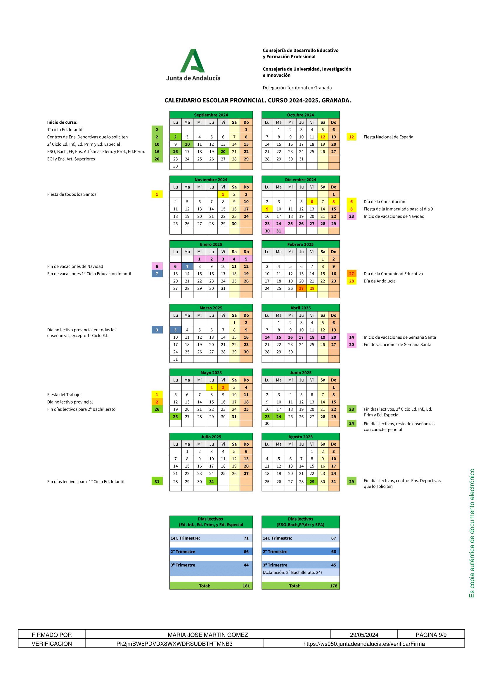 Calendario Escolar 2023 2024
